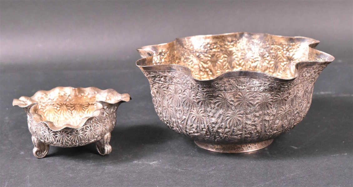 Two Similar Indian Silver Bowls