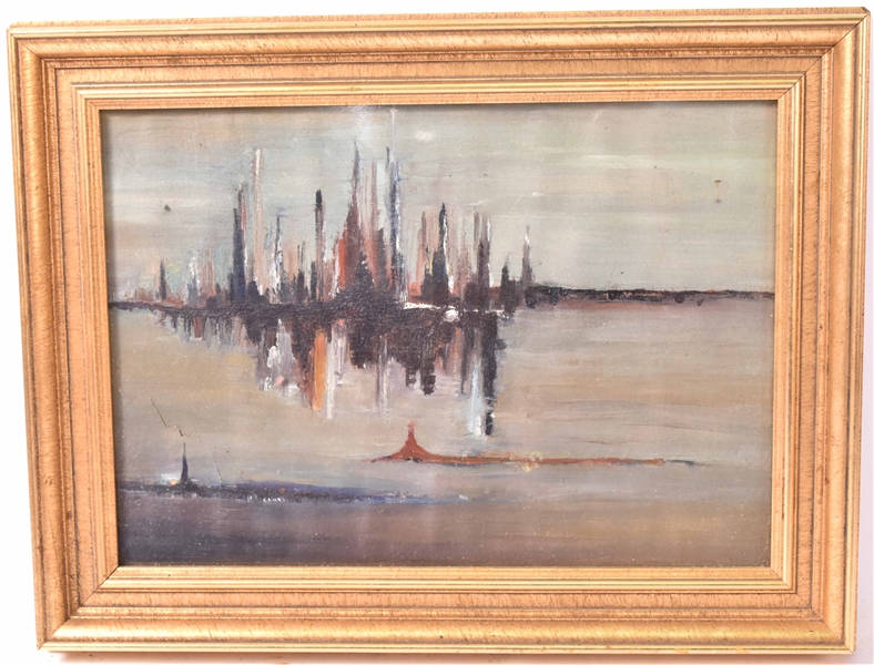 Oil on Canvas, Abstract of New York City Skyline