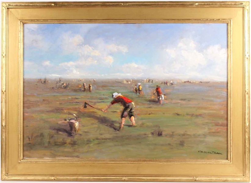 Oil on Canvas, Farm, Robert Waltsak