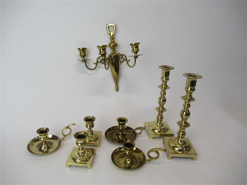 Group of Assorted Brass Candlesticks