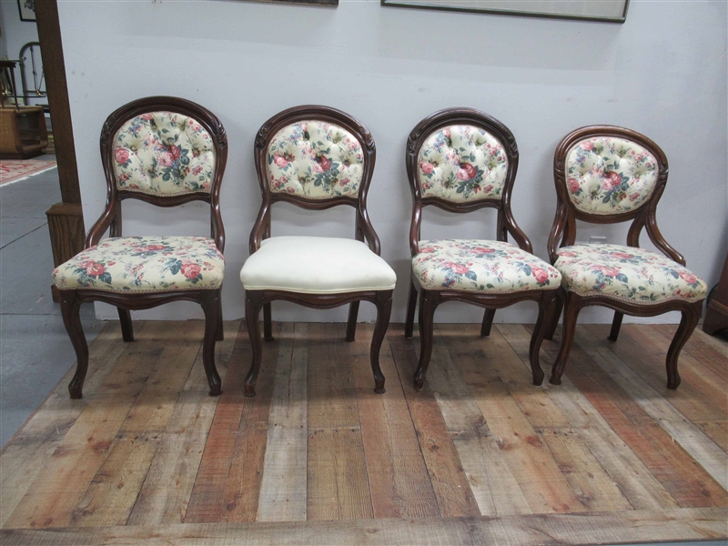 Set of Three Victorian Finger Carved Chairs