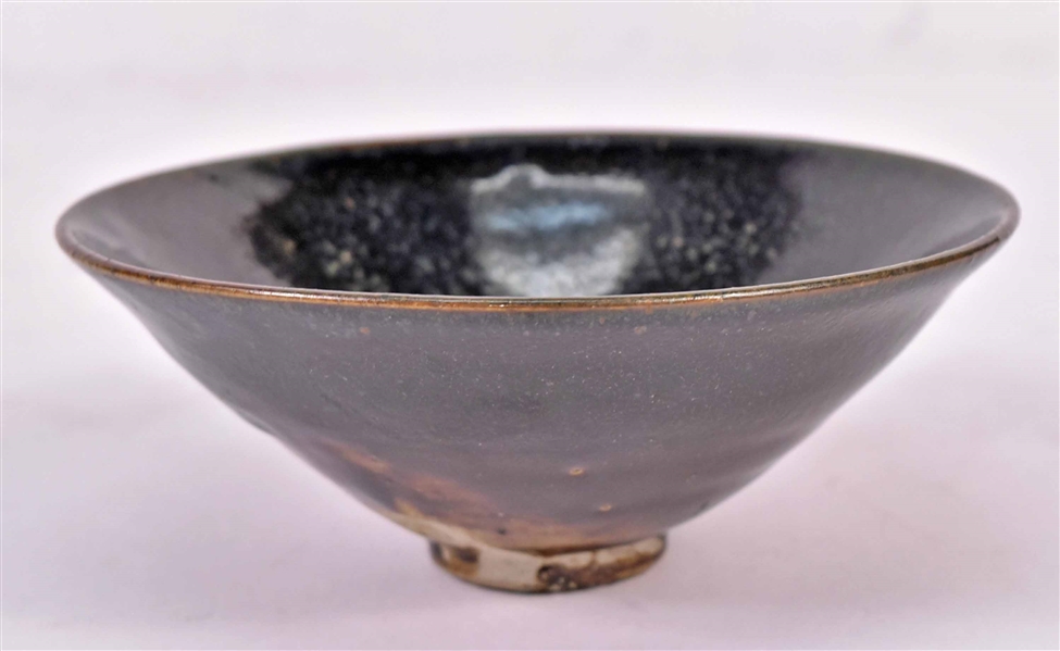 Chinese Black and Brown Glazed Conical Bowl