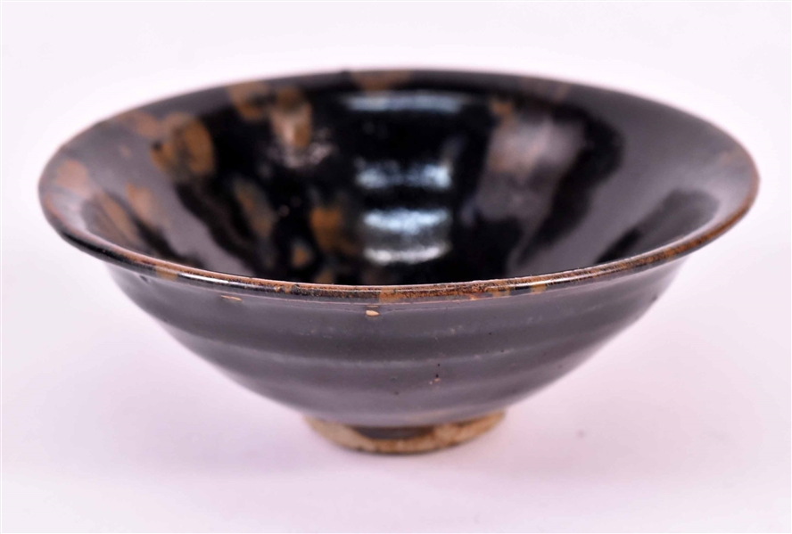 Chinese Black and Brown Glazed Shallow Bowl