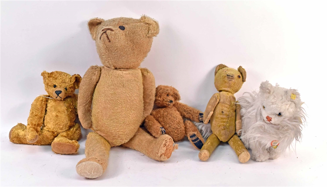Four Vintage Steiff Teddy Bears