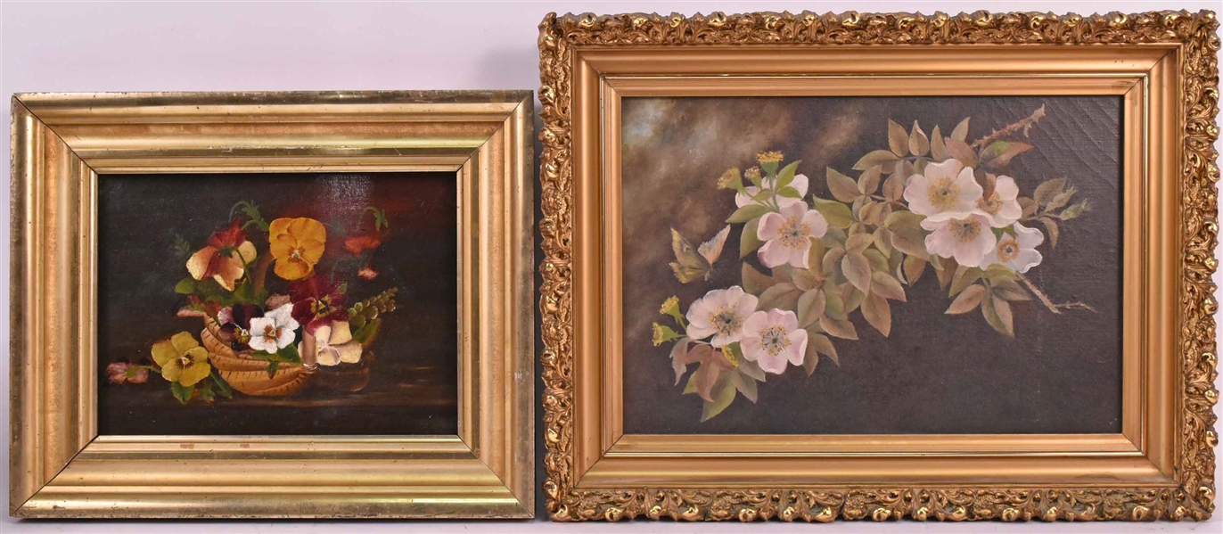 Two Oil on Canvas Floral Still Life Paintings