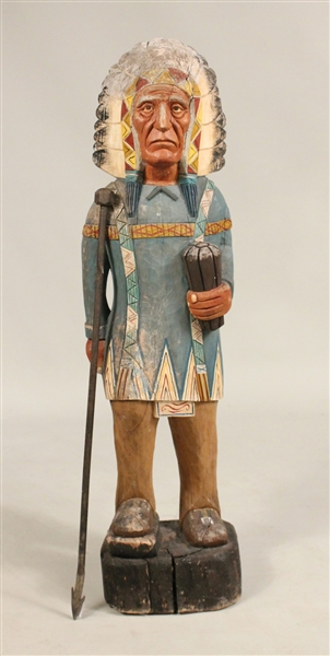 Carved and Painted Cigar Store Indian