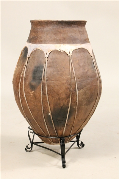 Large Terracotta Drum Pot