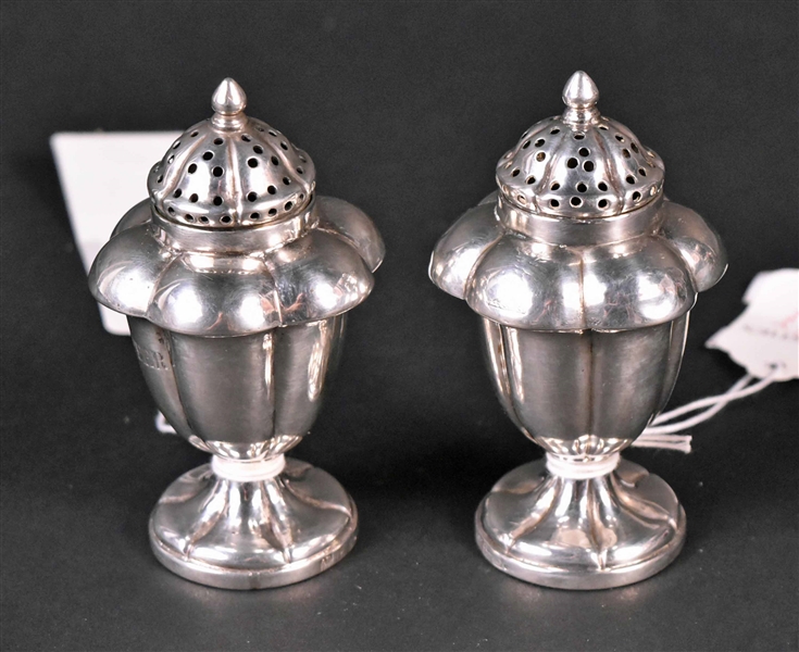 Pair of Indian Colonial Silver Salt & Pepper 