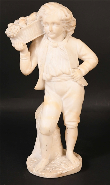 Carved Alabaster Figure of a Peasant