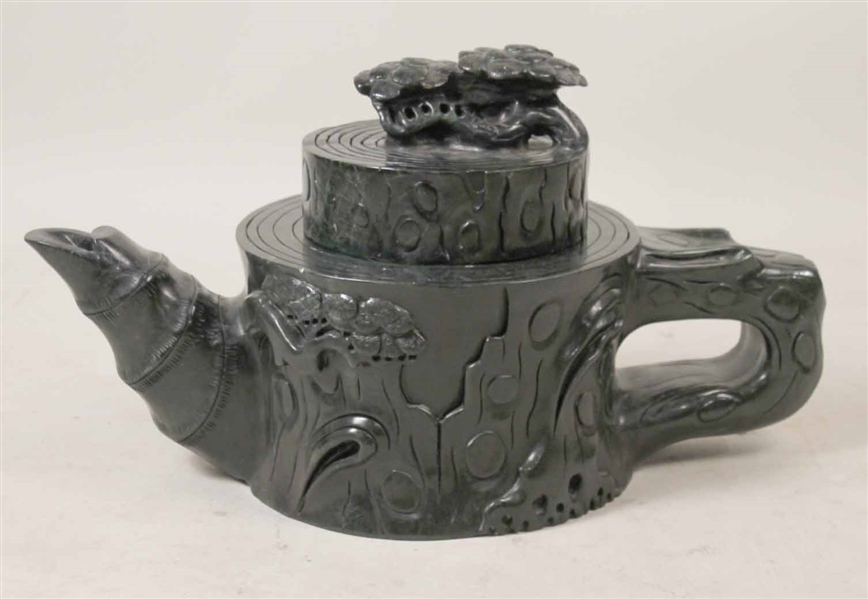 Monumental Carved Stone Teapot