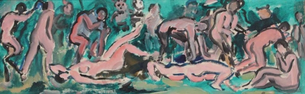Oil on Canvas, "Orgey," Robert Savary