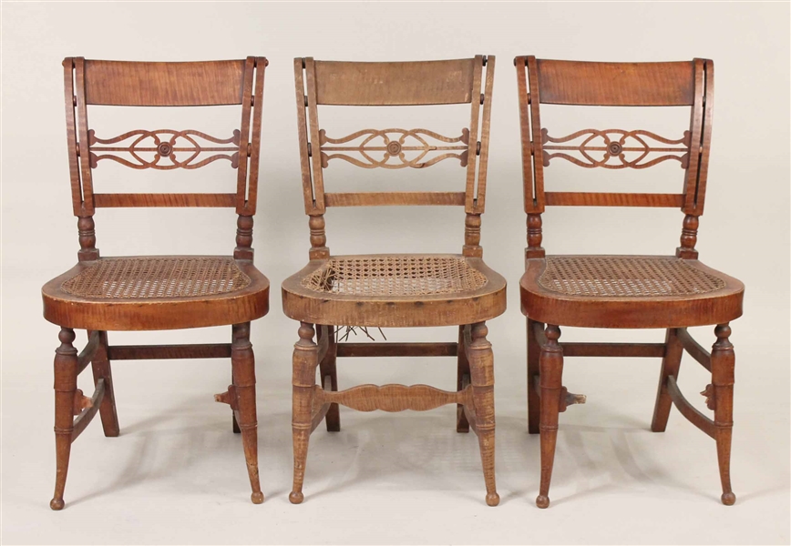Three Curly Maple Fancy Chairs