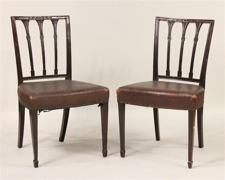 Pair of Federal Mahogany Square Back Side Chairs