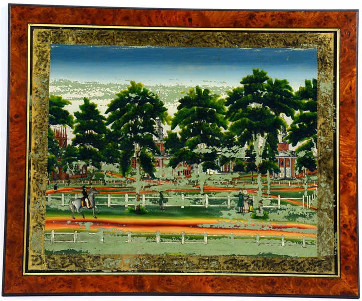 Eglomise Painting of New Haven Green, John Barber