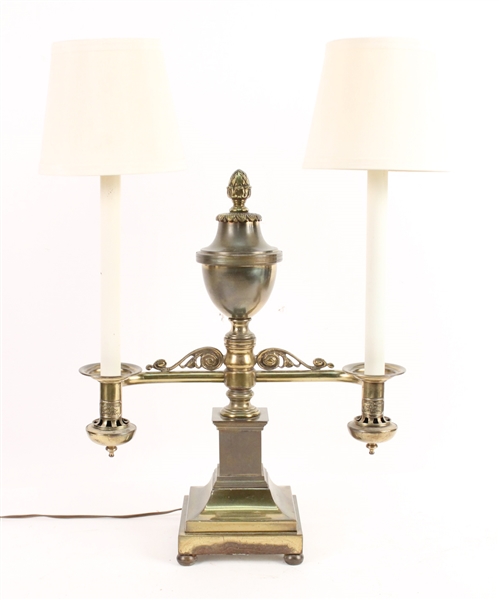 Double Arm Brass Argand Lamp