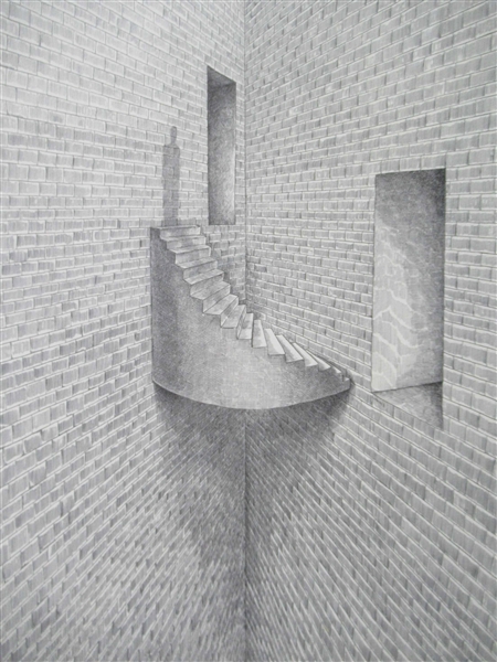 Eugene Mihaesco Black and White Print of Steps