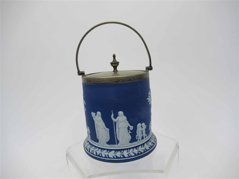 Wedgwood Jasperware Royal Blue Biscuit Jar