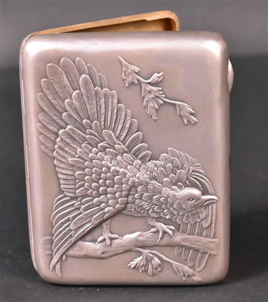 Eagle Chased Cover Russian Silver Cigar Case