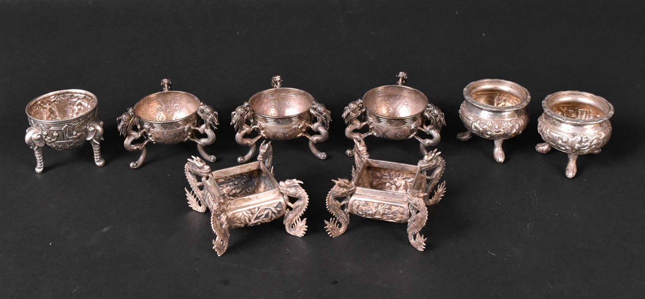 Group of Chinese Export Silver Salt Cellars
