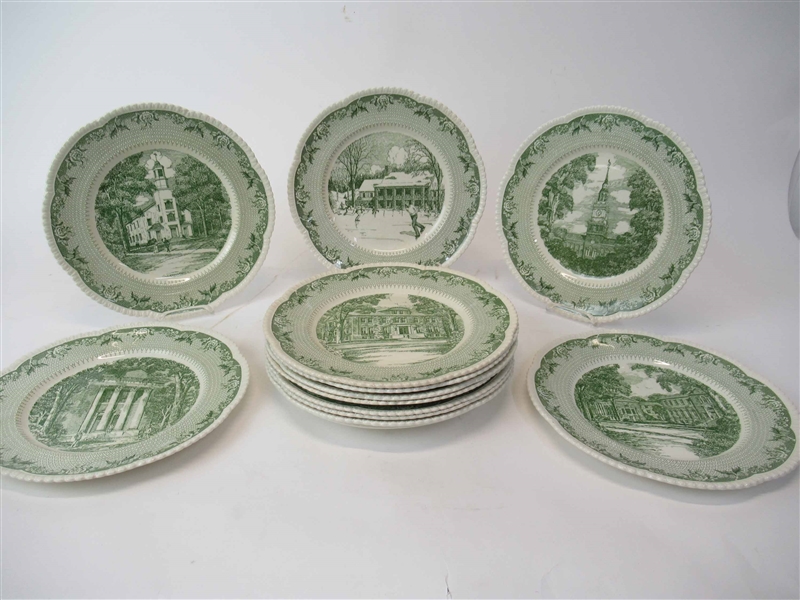 13 Dartmouth College Plates by Royal Cauldon