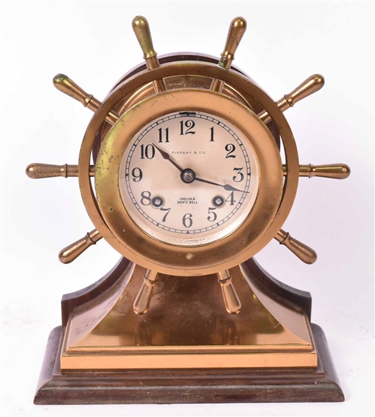 Tiffany Brass Chelsea Ships Bell Mantle Clock