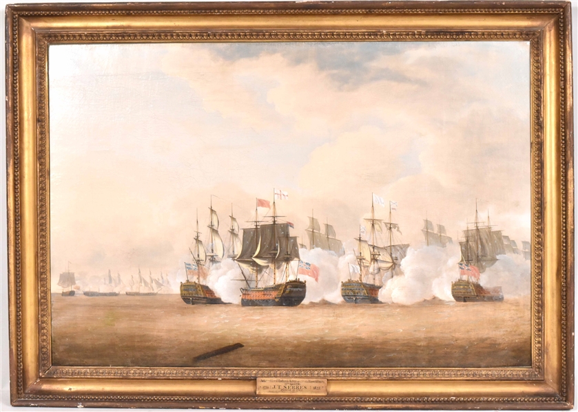 Oil on Canvas, Battle of the Saintes, J.T. Serres