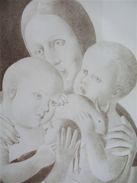 Hans Weingaertner Print of Mother and Children