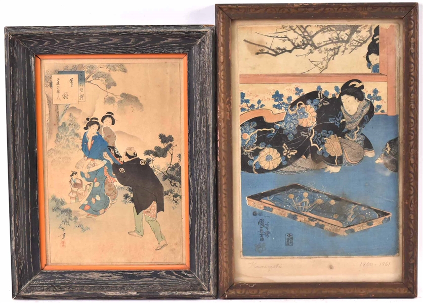Two Japanese Prints of Figures