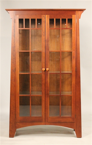Mission Style Cherrywood Bookcase Cabinet