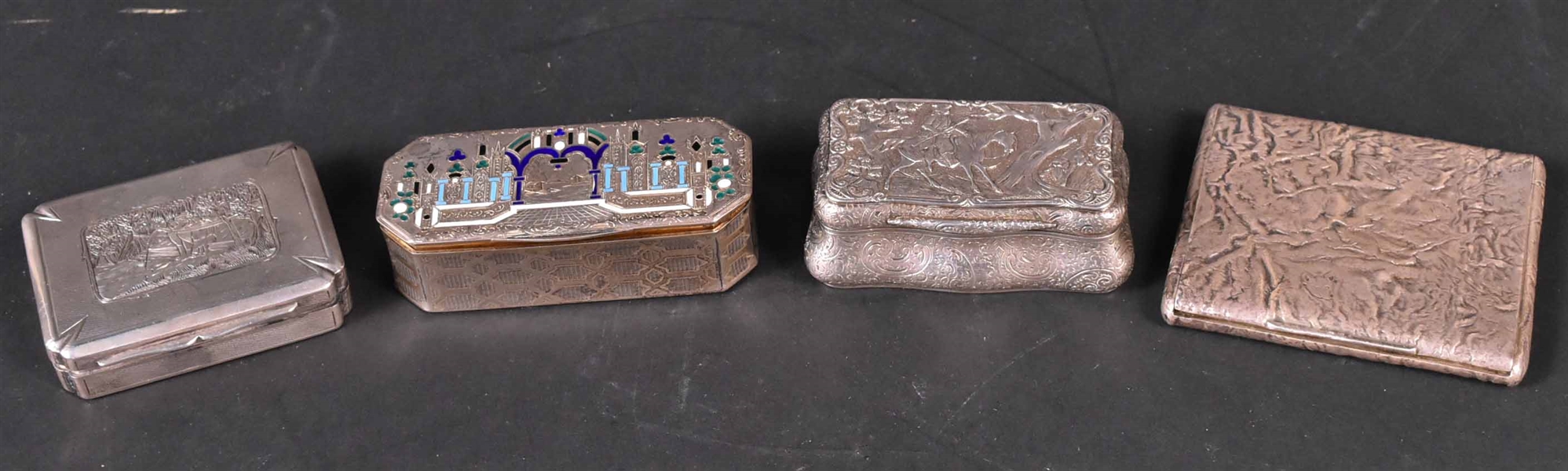 Three Continental Silver Hinged Boxes