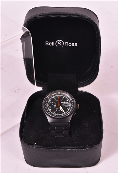 Bell & Ross Matte-Black Steel Pilot Wristwatch