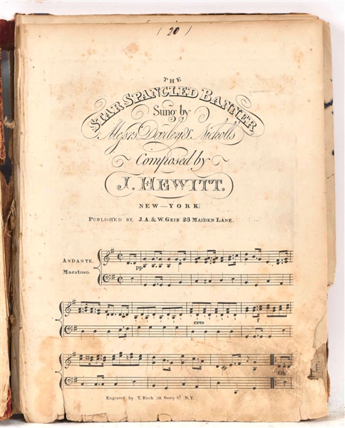 Rare 1817 NY Printing of the Star Spangled Banner