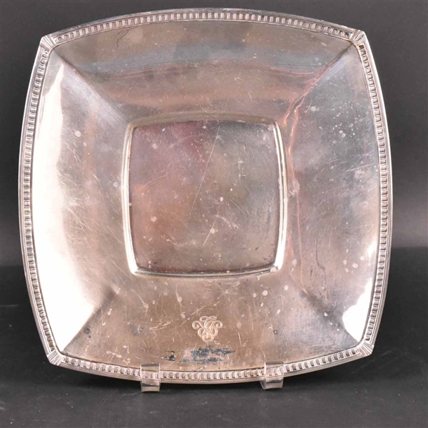 Tiffany Makers Sterling Silver Square Footed Bowl