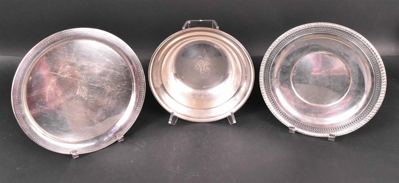Gorham Sterling Silver Bowl and Pierced Tray