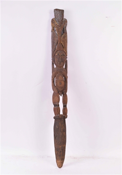 New Guinea Carved Wood Totem Pole