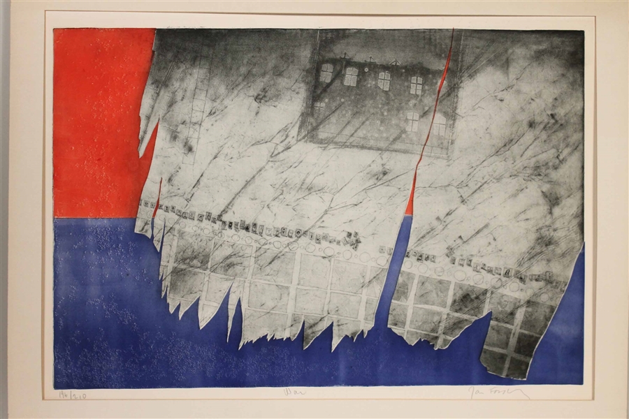 Lithograph, "War", Red, White, and Blue