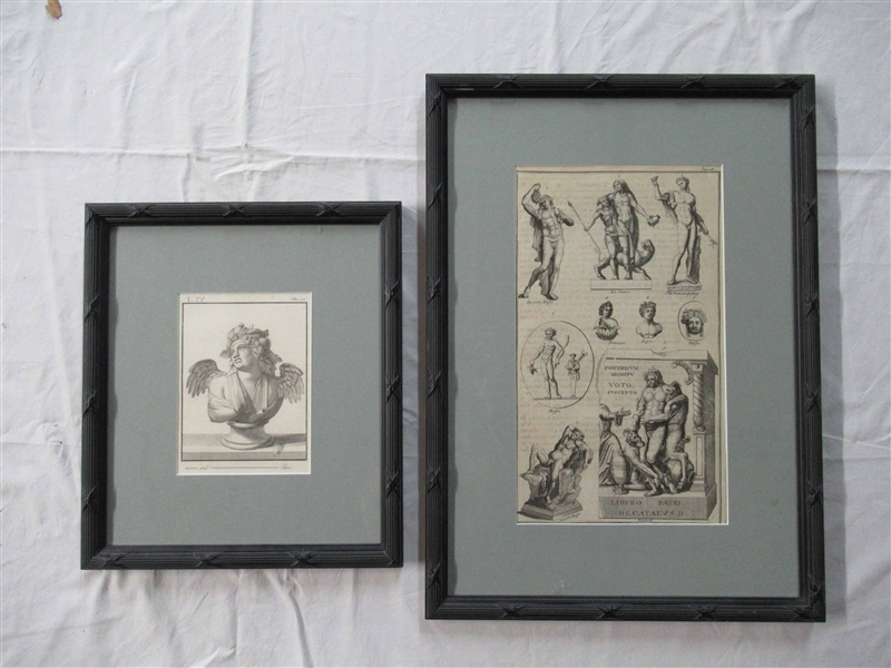 Two Mezzotints on paper of Classical Sculptures. 