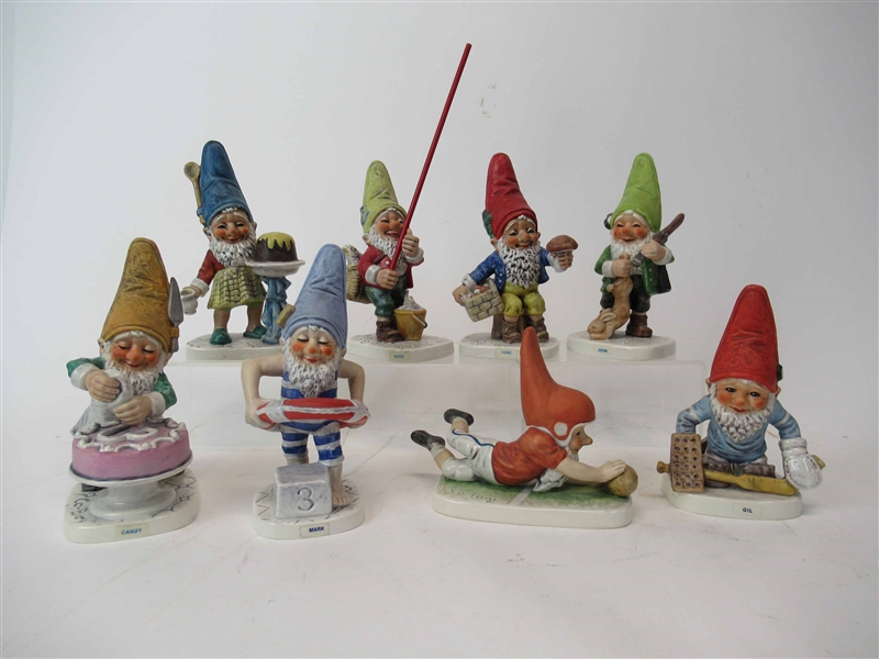 Eight Goebel Co Boy Gnome Figurines