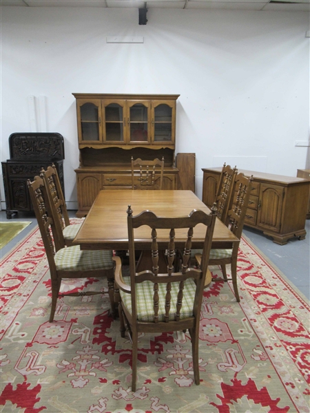 French Country Style Fruitwood Dining Suite