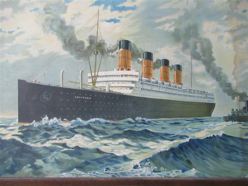 Cunard Aquitania Steam Ship Print
