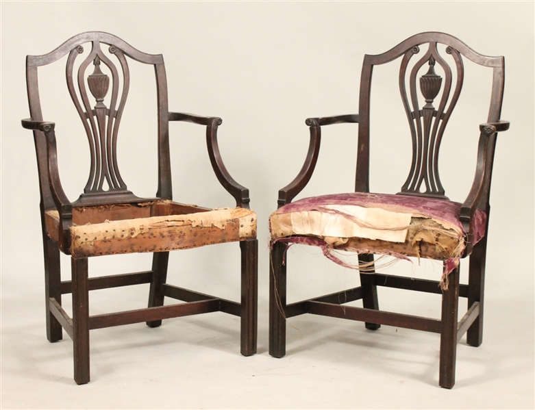 Pair of Federal Mahogany and Cherry Armchairs