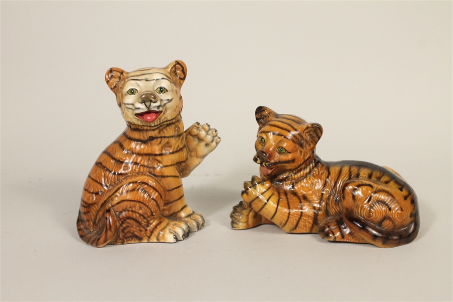 Two Ceramic Tiger Figurines