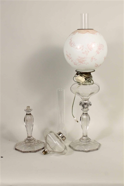 Antique Tall Fluid Glass Lamp
