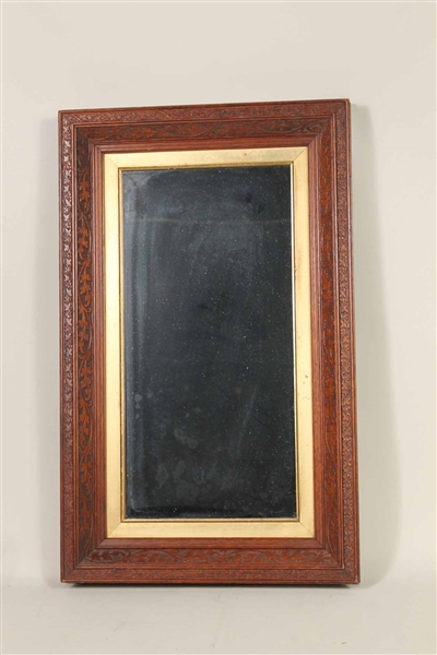 Carved Walnut Hanging Wall Mirror