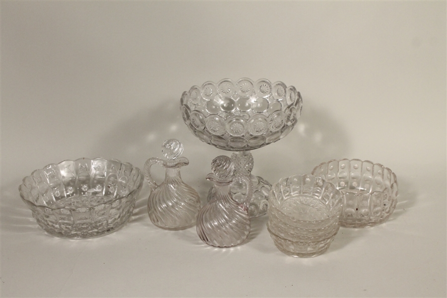 Colorless Glass Footed Compote