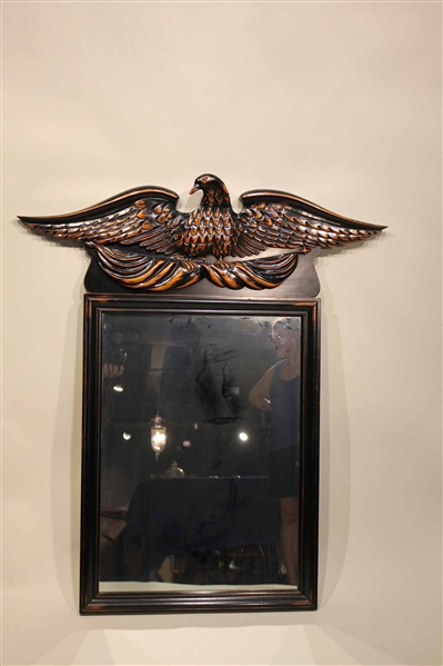 Pine Shop Carved Wooden Figure of Eagle Mirror