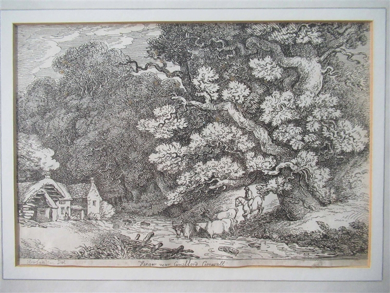 Engraving by George Derville Rowlandson Landscape