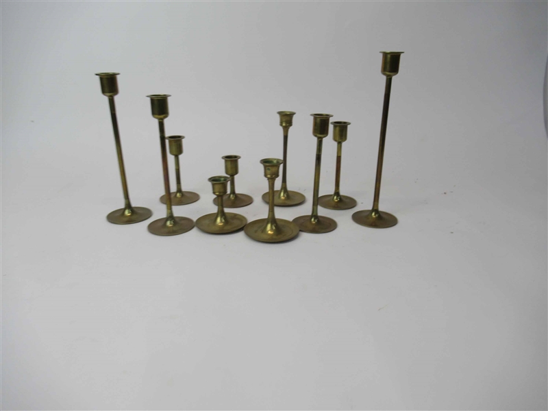 Group of Assorted Modern Brass Candlesticks