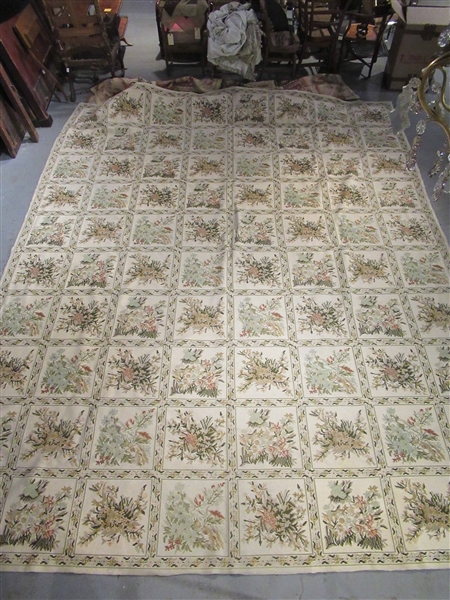 Floral Decorated Needlepoint Carpet