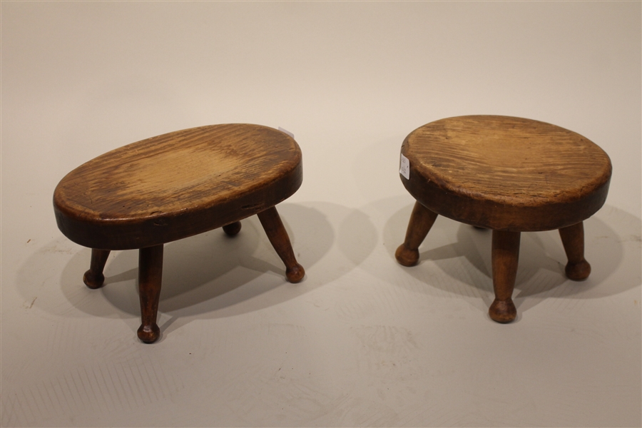 Two Country Pine Footstools